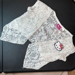 Hello Kitty Off White Lace Kids Top (1-096)